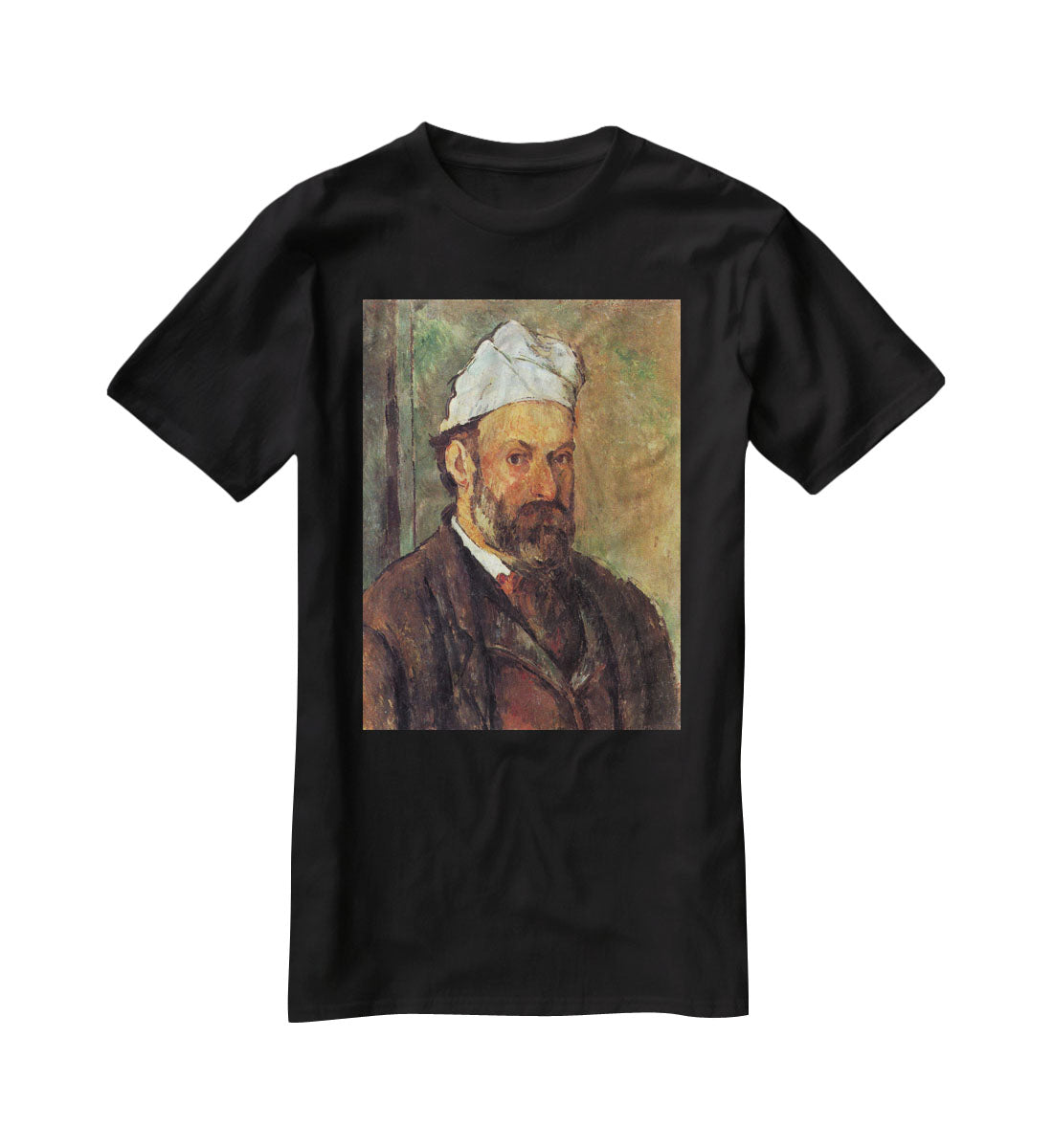 Self-portrait with a white turban by Cezanne T-Shirt - Canvas Art Rocks - 1