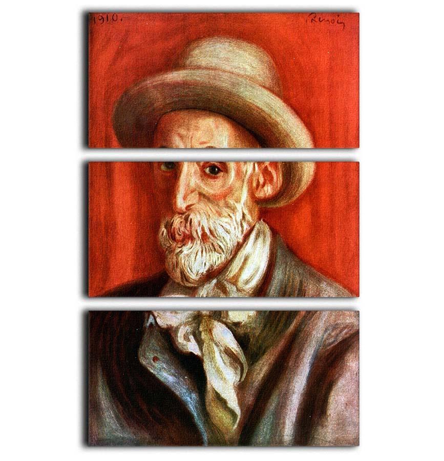 Self Portrait 1910 by Renoir 3 Split Panel Canvas Print - Canvas Art Rocks - 1