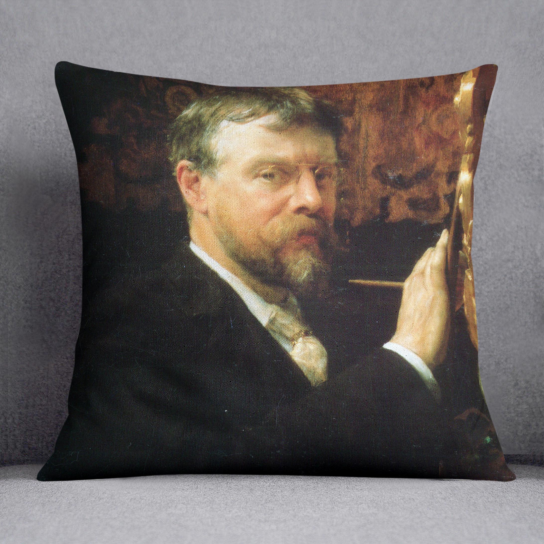 Self Portrait by Alma Tadema Cushion - Canvas Art Rocks - 1