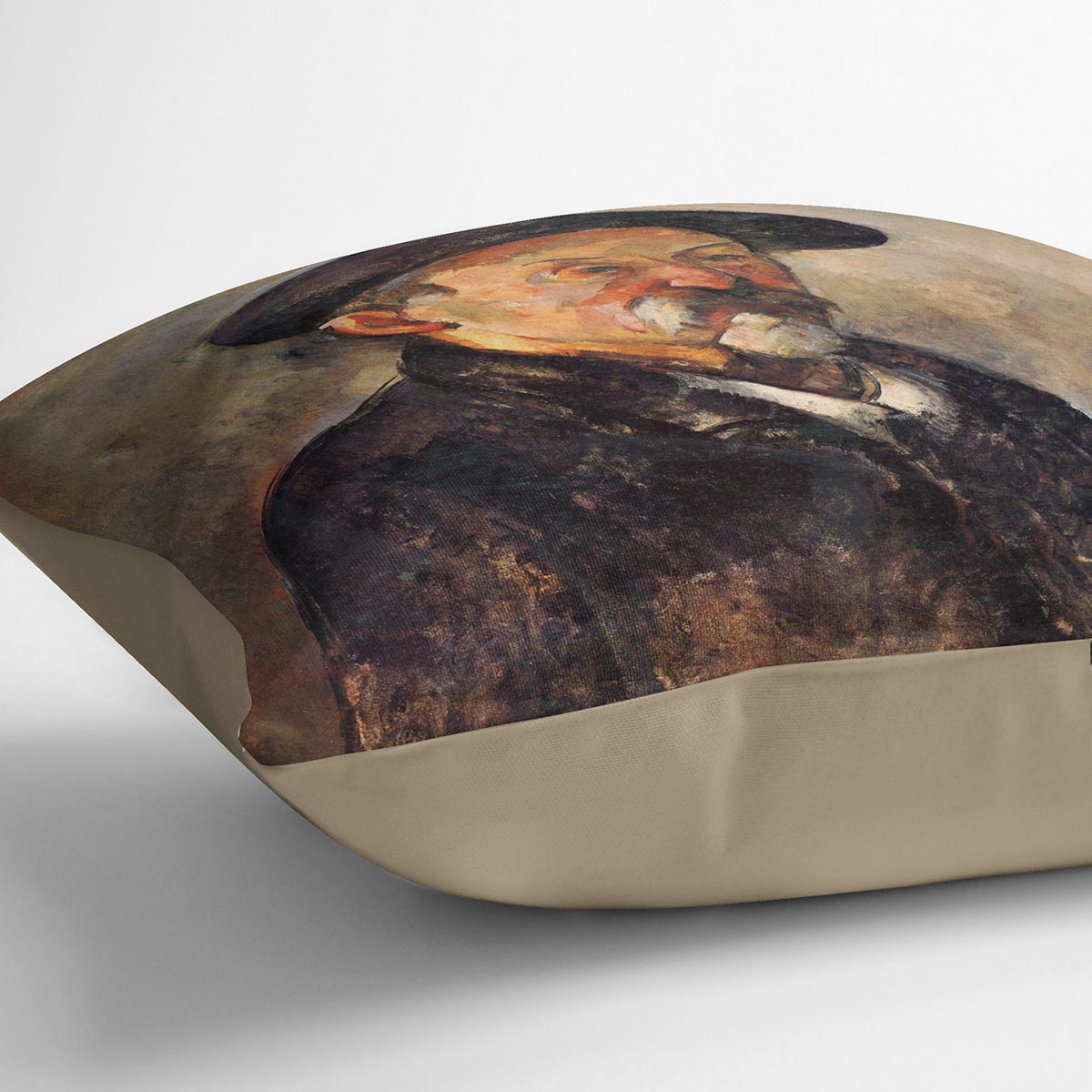 Self Portrait with Beret by Cezanne Cushion - Canvas Art Rocks - 2