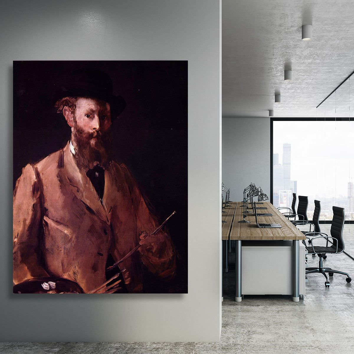 Self Portrait with Pallette by Manet Canvas Print or Poster