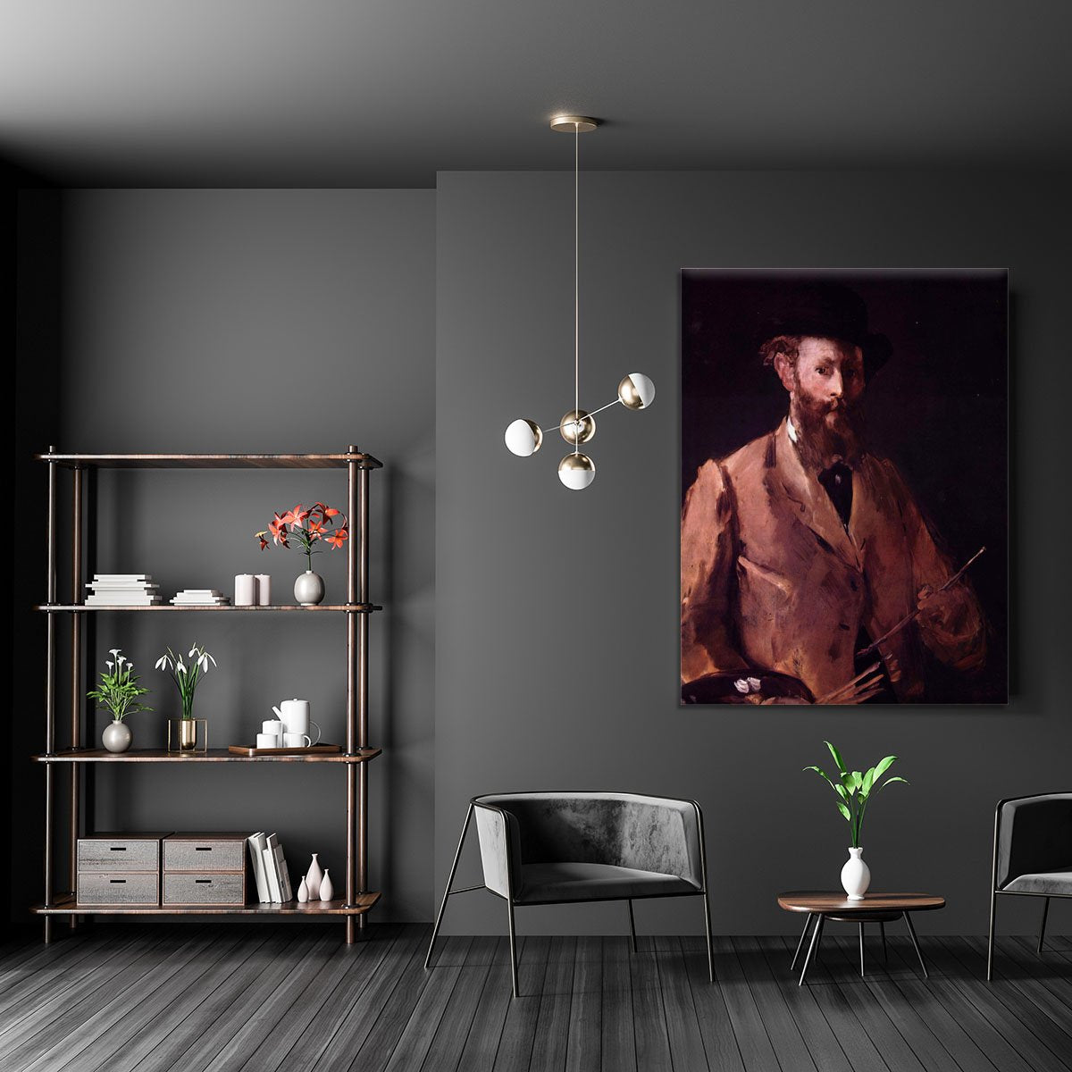 Self Portrait with Pallette by Manet Canvas Print or Poster