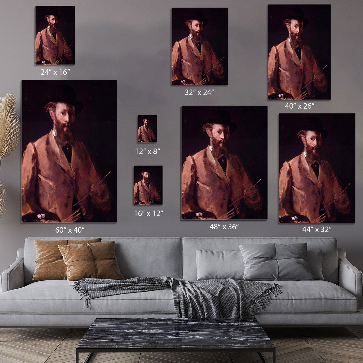Self Portrait with Pallette by Manet Canvas Print or Poster