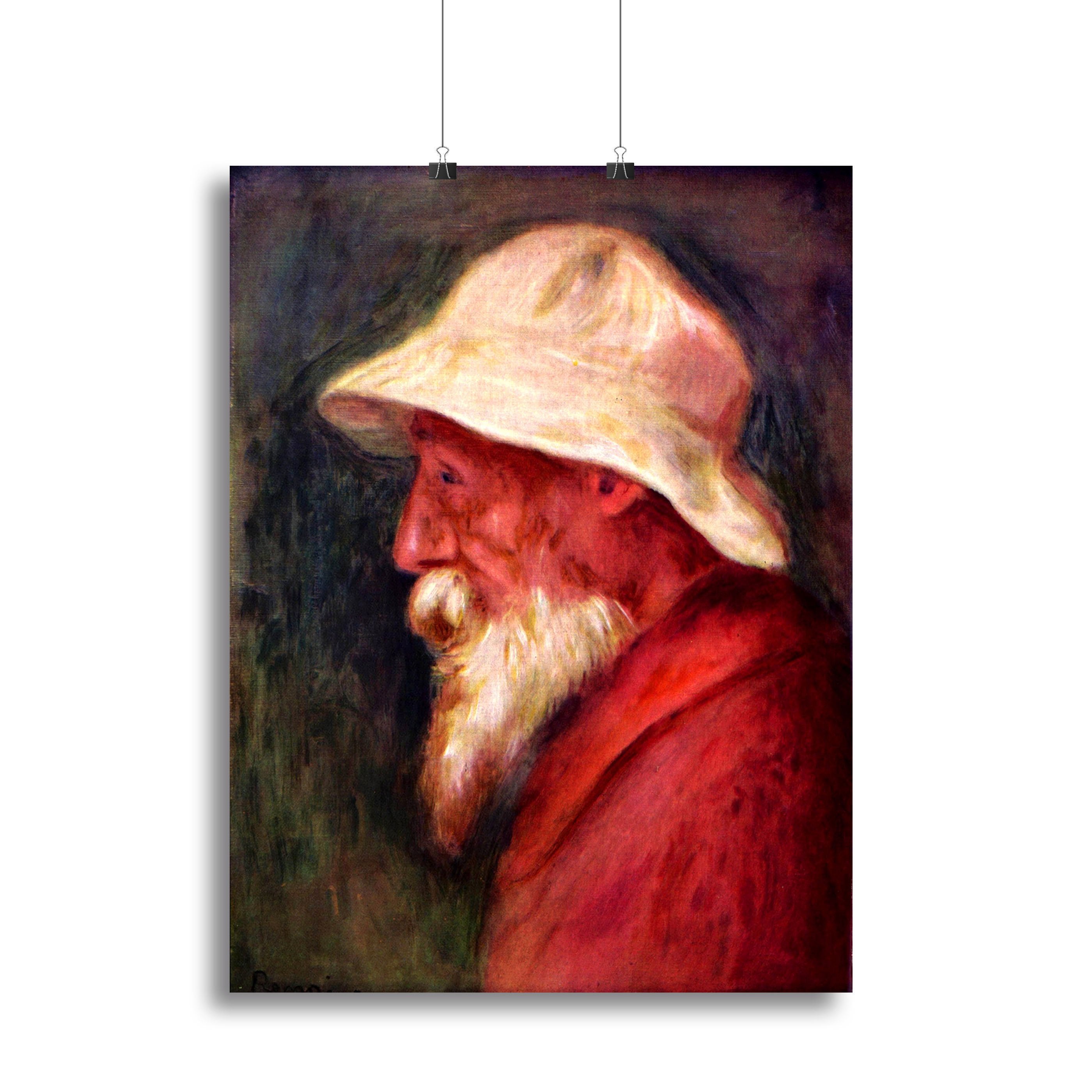 Selfportrait with white hat by Renoir Canvas Print or Poster