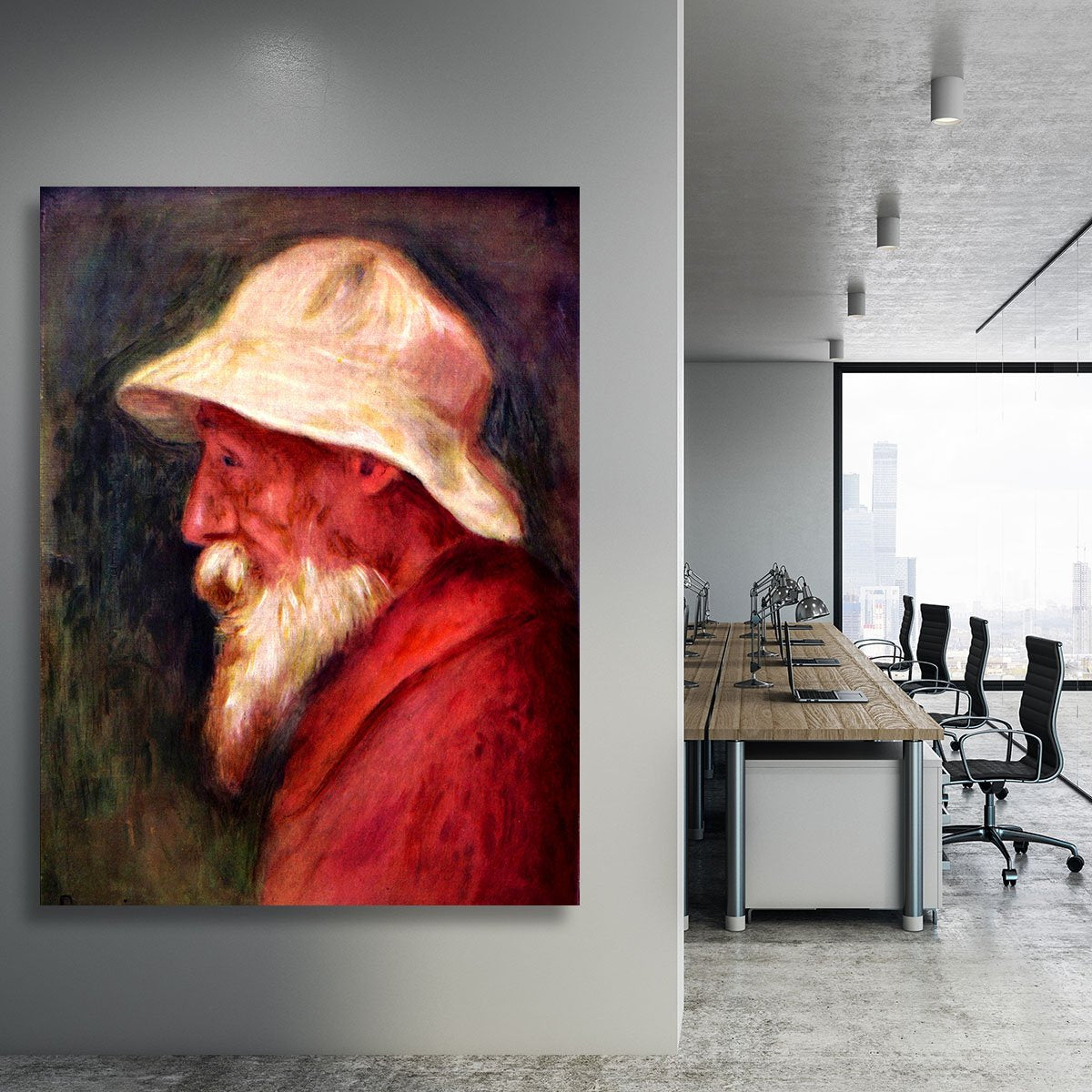 Selfportrait with white hat by Renoir Canvas Print or Poster
