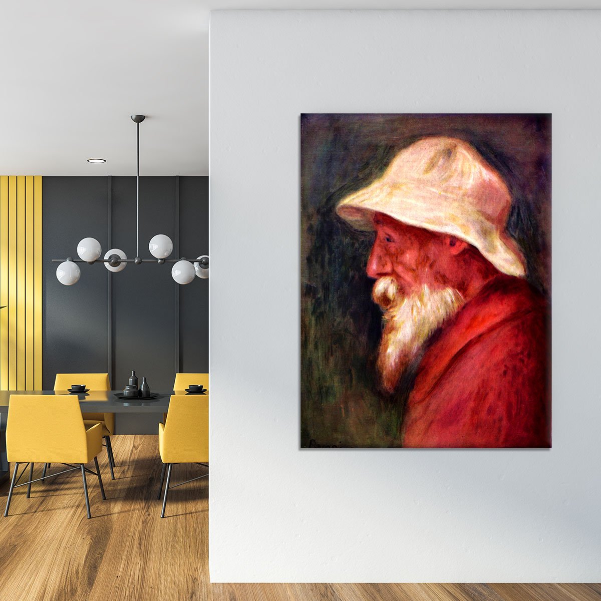 Selfportrait with white hat by Renoir Canvas Print or Poster