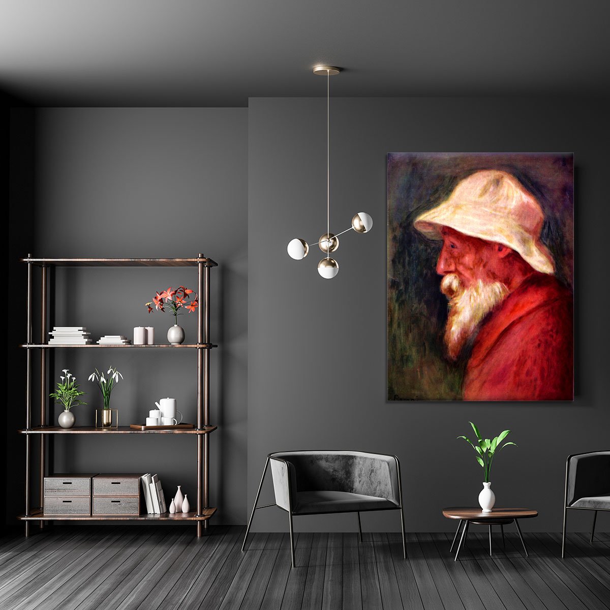 Selfportrait with white hat by Renoir Canvas Print or Poster