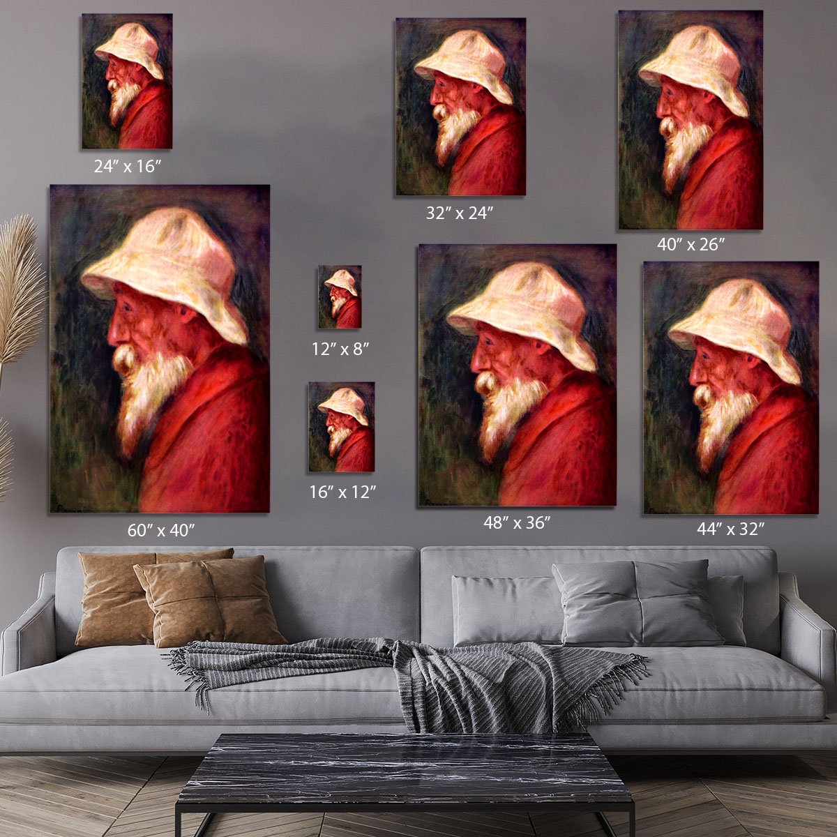 Selfportrait with white hat by Renoir Canvas Print or Poster