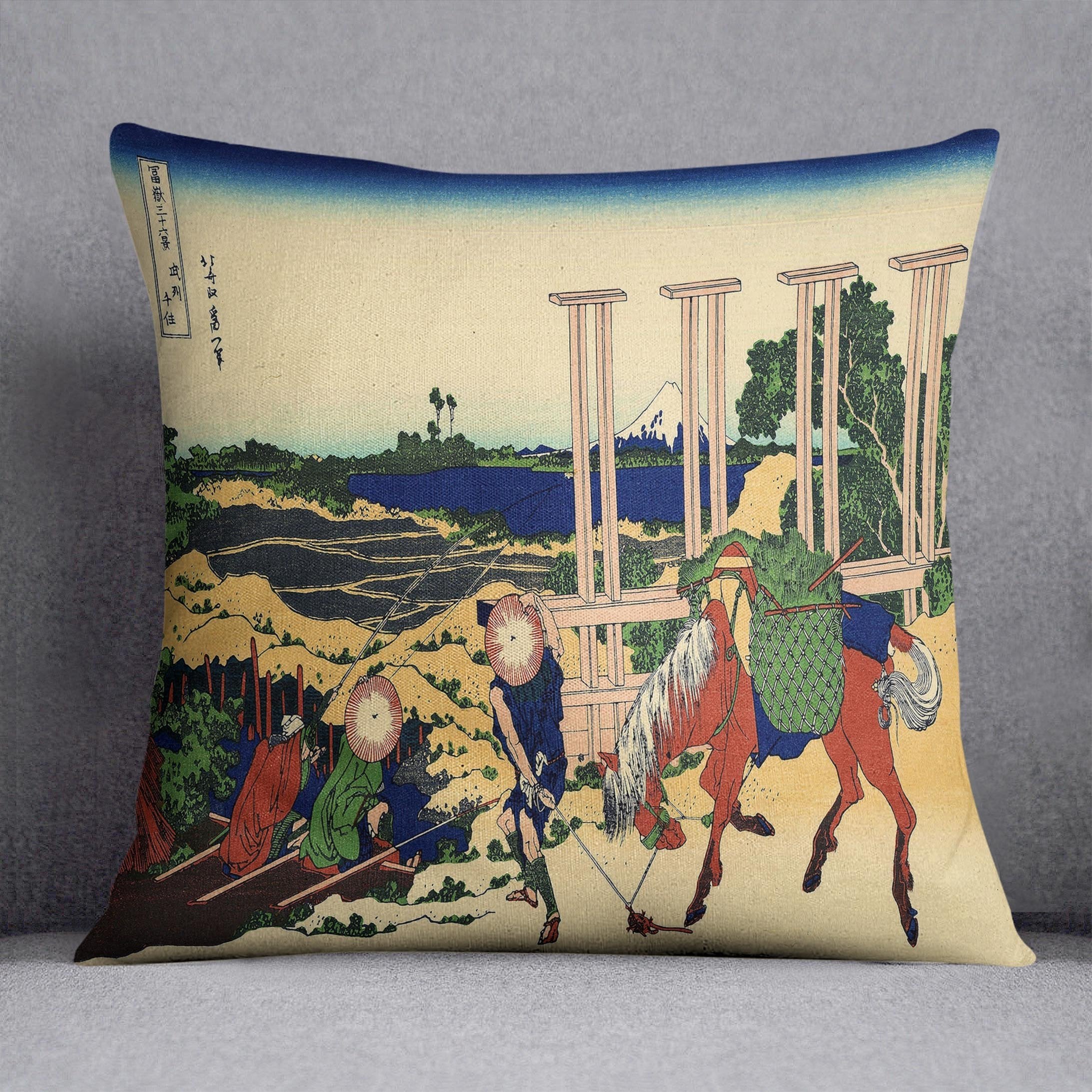 Senju by Hokusai Throw Pillow