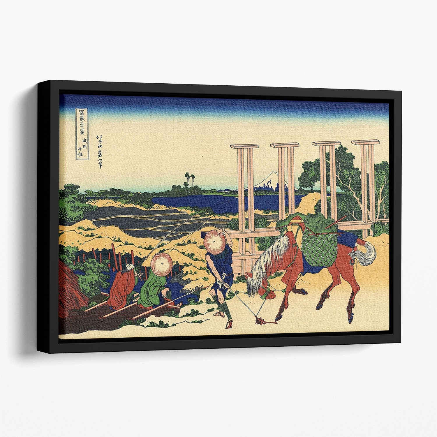 Senju by Hokusai Floating Framed Canvas