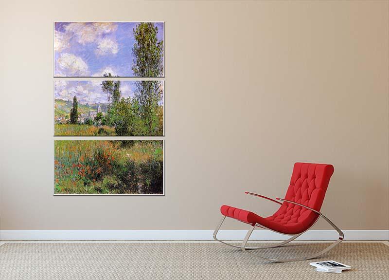 Sentier ile Saint Martin 1880 by Monet 3 Split Panel Canvas Print - Canvas Art Rocks - 2