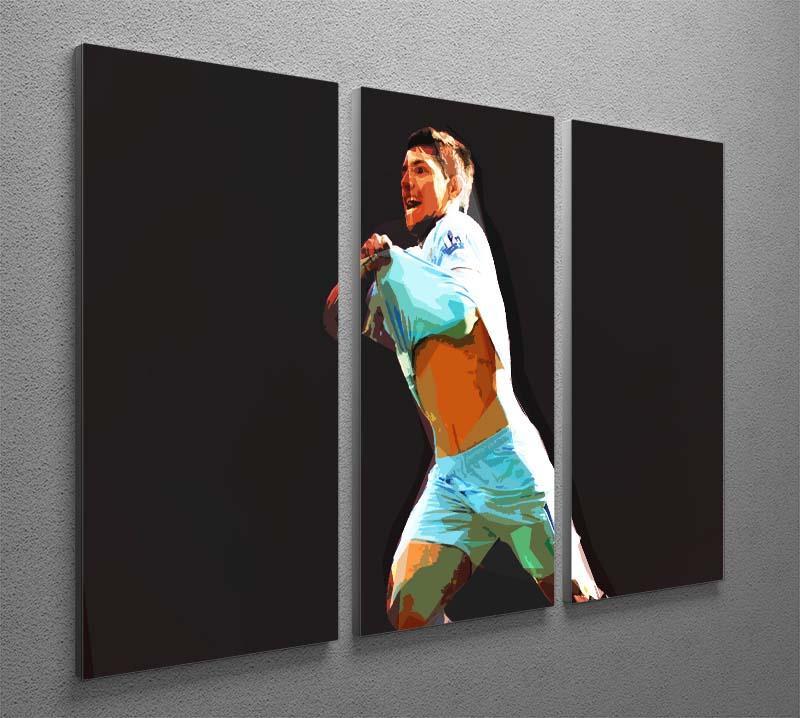 Sergio Aguero 3 Split Panel Canvas Print - Canvas Art Rocks - 2