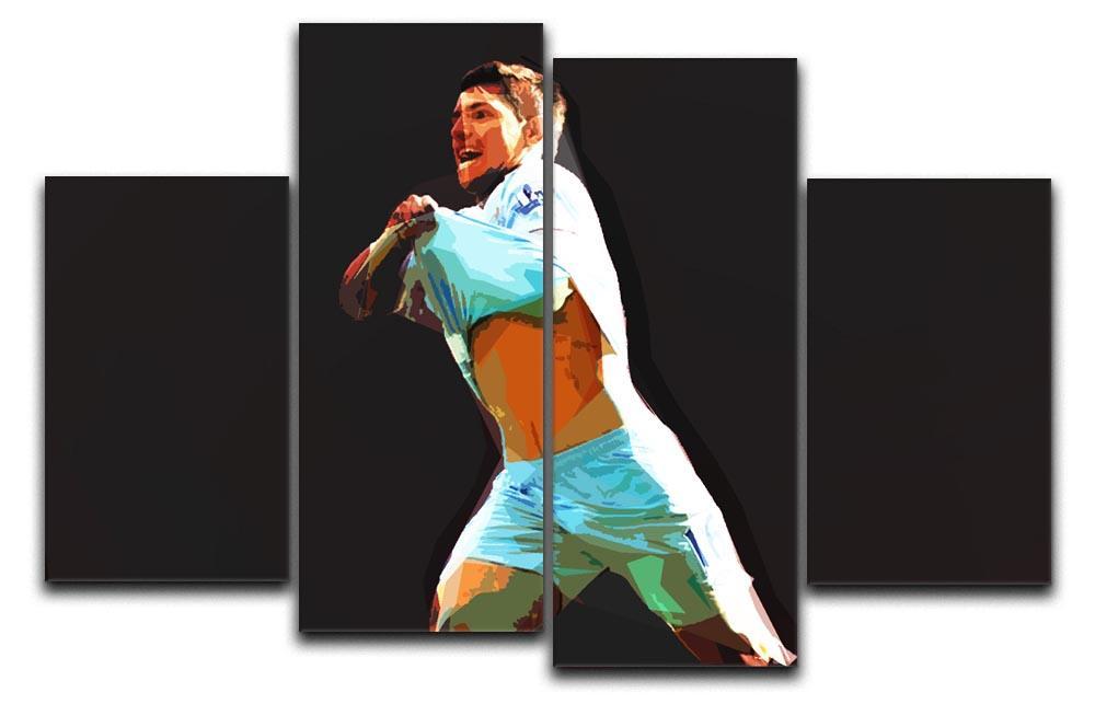 Sergio Aguero 4 Split Panel Canvas  - Canvas Art Rocks - 1