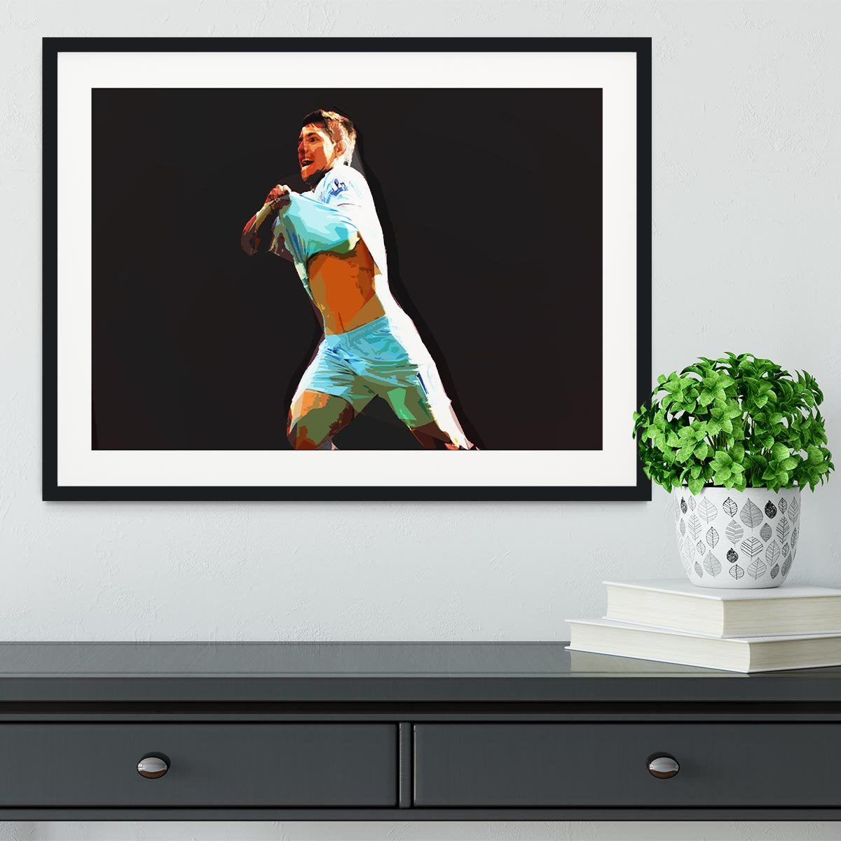 Sergio Aguero Framed Print - Canvas Art Rocks - 1