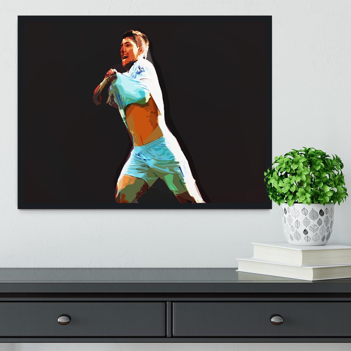 Sergio Aguero Framed Print - Canvas Art Rocks - 2