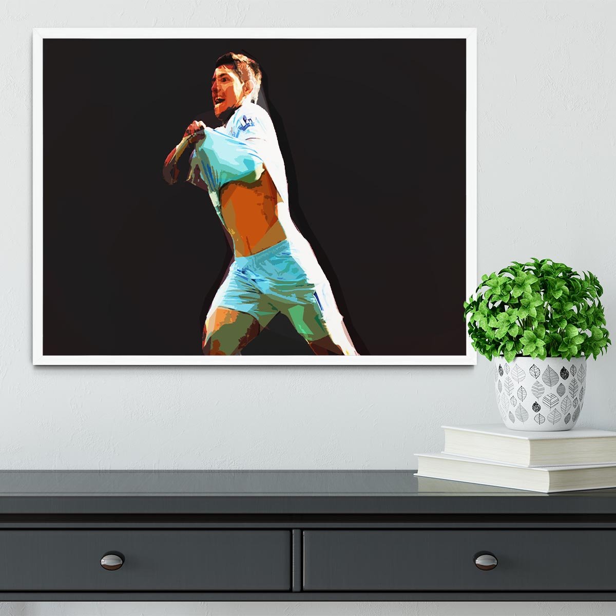 Sergio Aguero Framed Print - Canvas Art Rocks -6