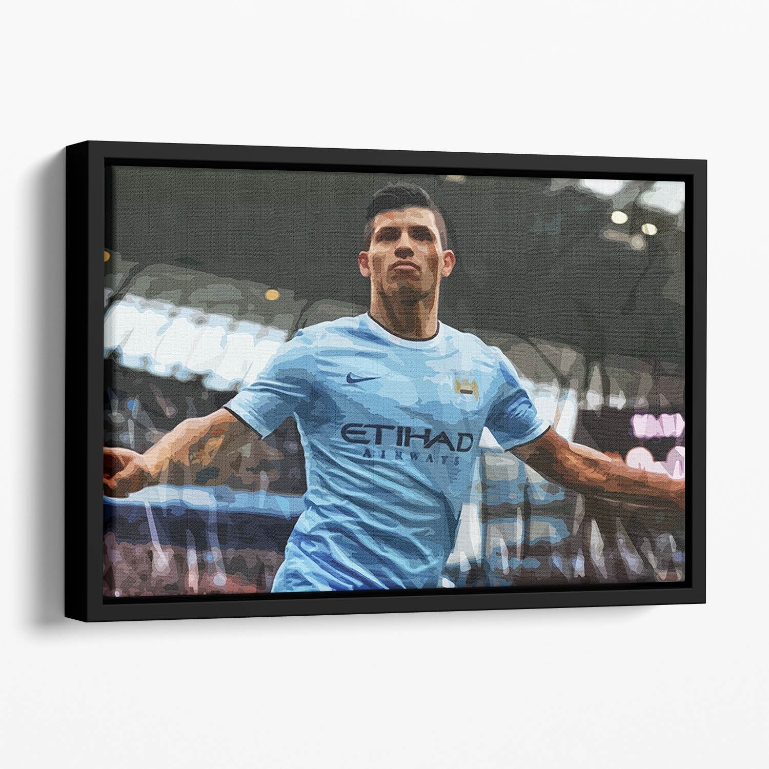 Sergio Aguero Manchester City Floating Framed Canvas