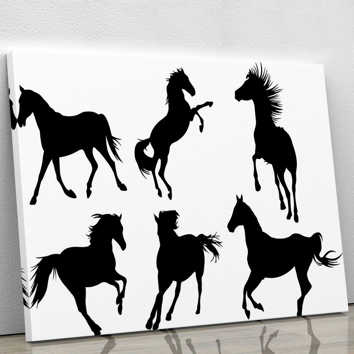 Set of horse silhouette collection Canvas Print or Poster