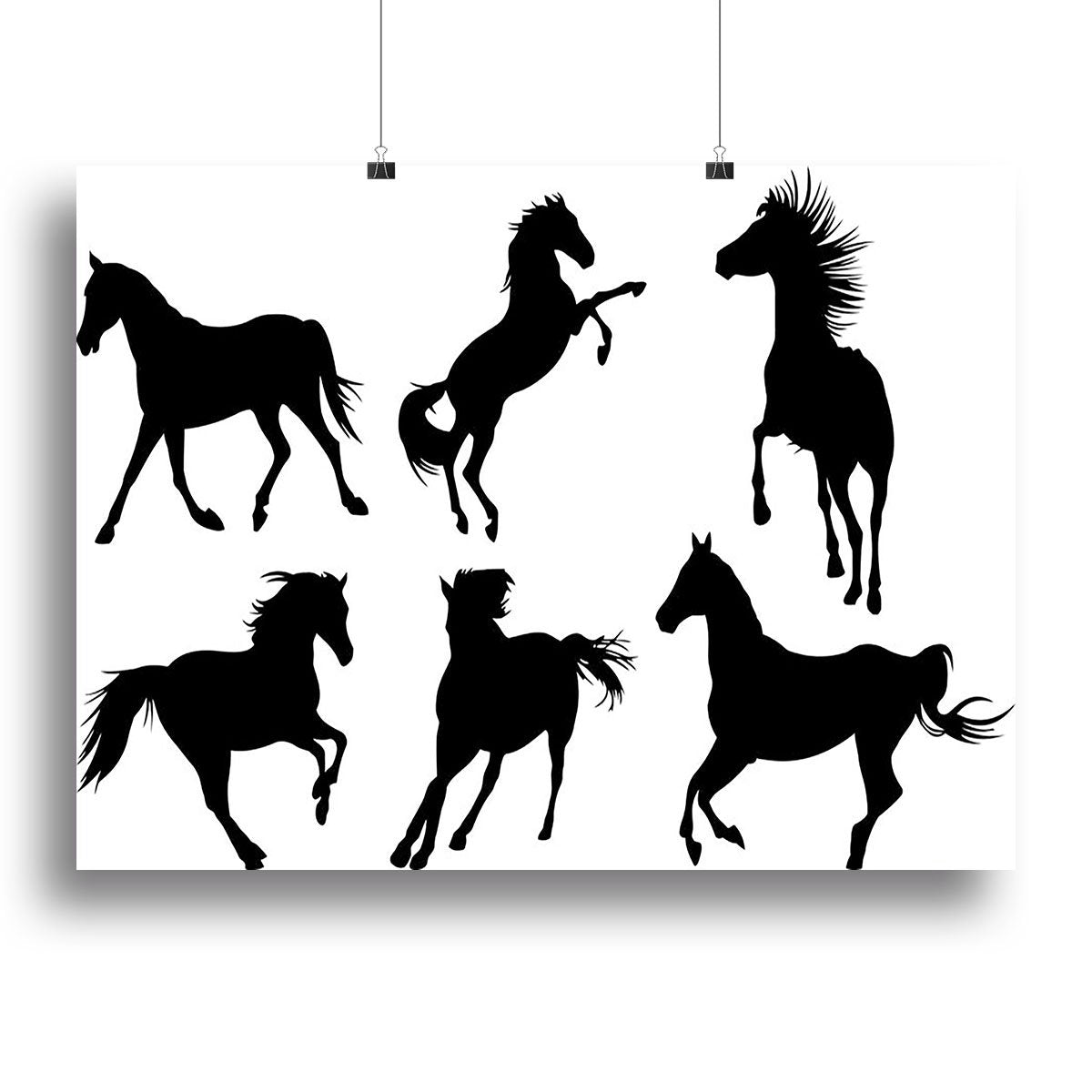 Set of horse silhouette collection Canvas Print or Poster