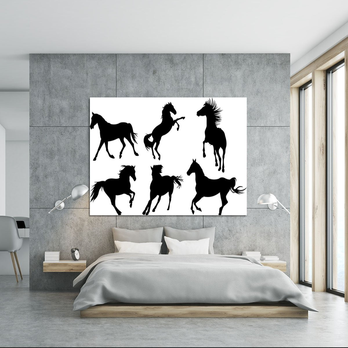 Set of horse silhouette collection Canvas Print or Poster