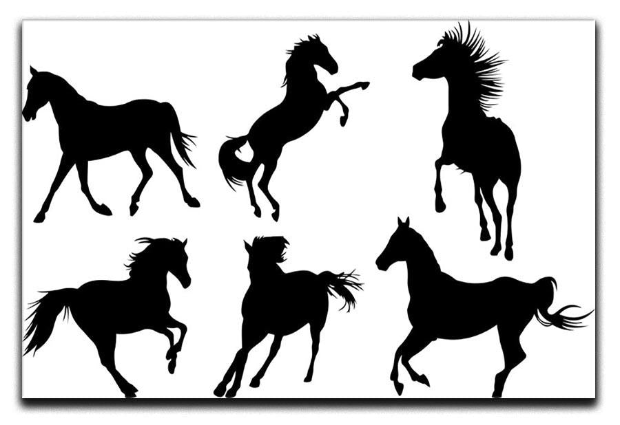 Set of horse silhouette collection Canvas Print or Poster - Canvas Art Rocks - 1