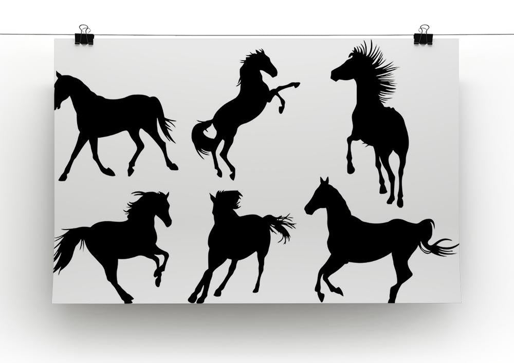 Set of horse silhouette collection Canvas Print or Poster - Canvas Art Rocks - 2