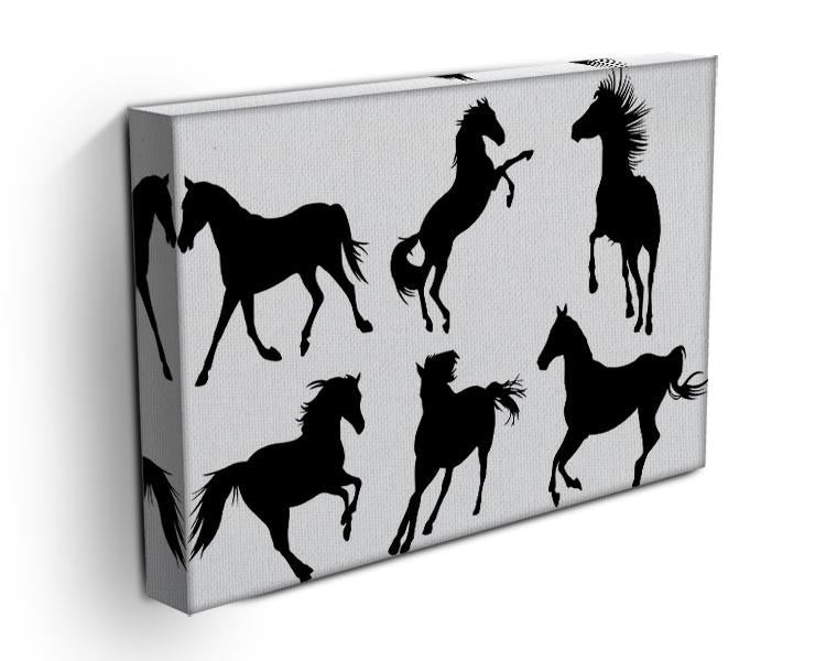 Set of horse silhouette collection Canvas Print or Poster - Canvas Art Rocks - 3