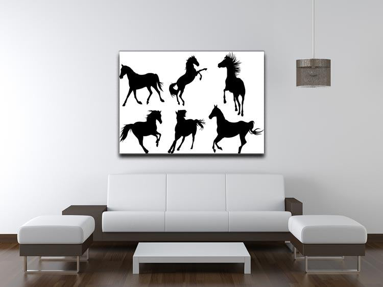 Set of horse silhouette collection Canvas Print or Poster - Canvas Art Rocks - 4