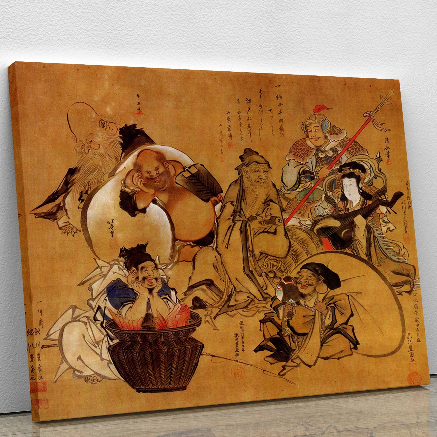 Seven gods of fortune by Hokusai Canvas Print or Poster