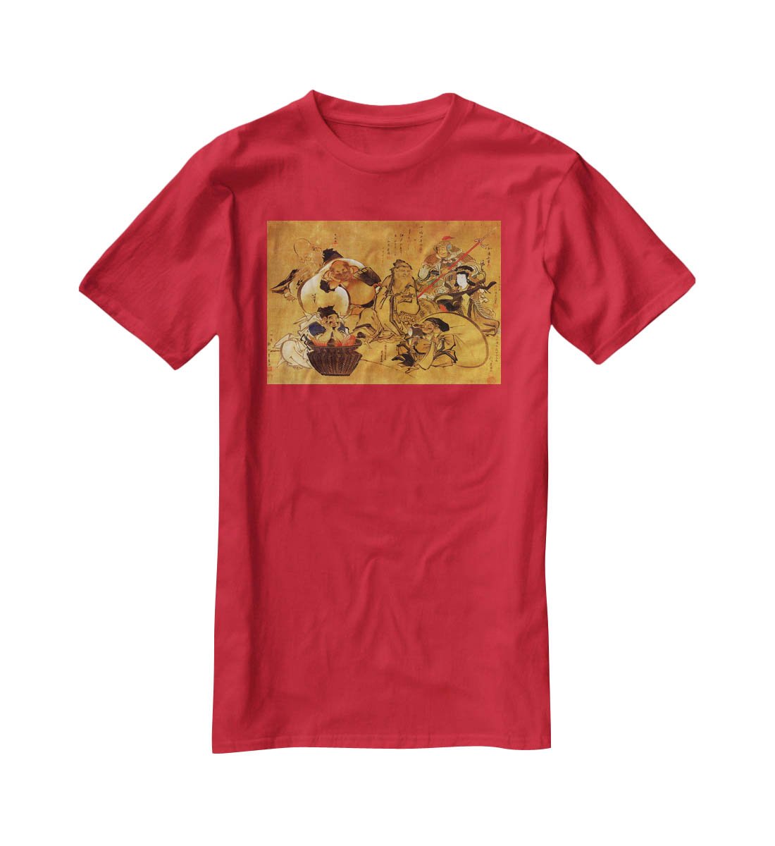Seven gods of fortune by Hokusai T-Shirt - Canvas Art Rocks - 4