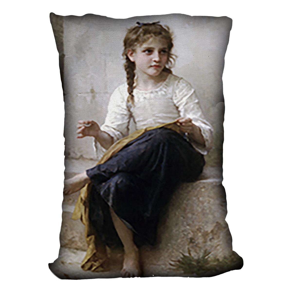 Sewing By Bouguereau Throw Pillow