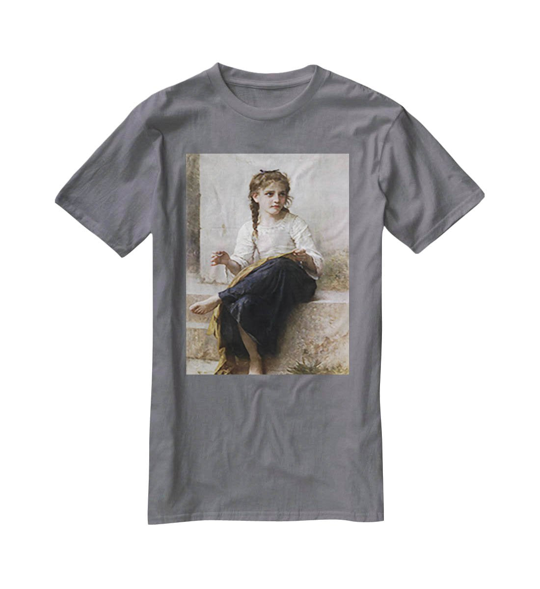 Sewing By Bouguereau T-Shirt - Canvas Art Rocks - 3