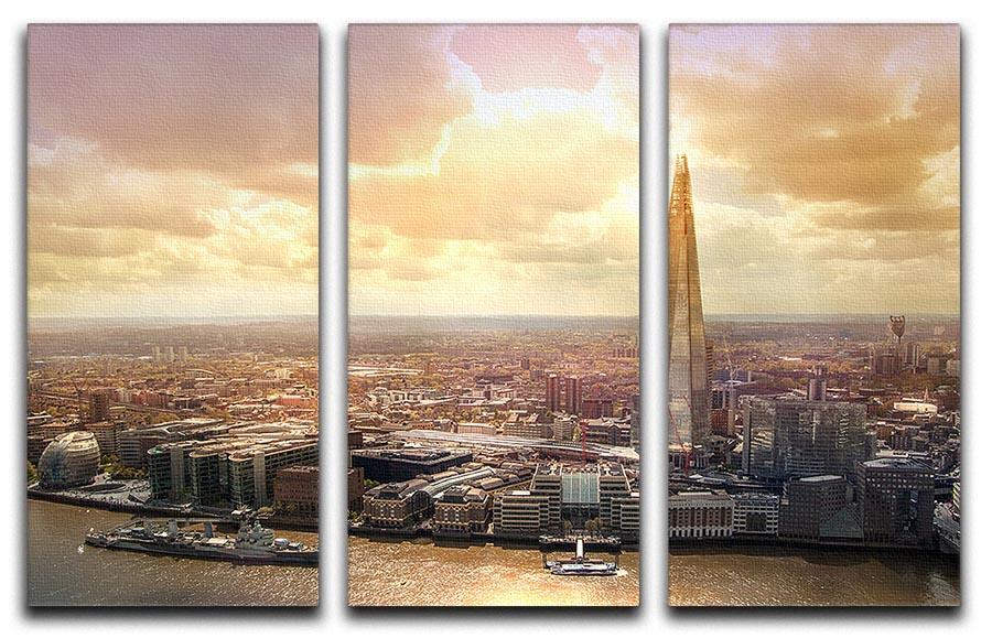 Shard of Glass at sunset 3 Split Panel Canvas Print - Canvas Art Rocks - 1