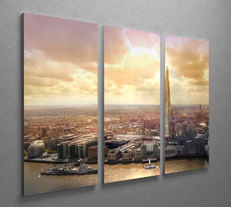 Shard of Glass at sunset 3 Split Panel Canvas Print - Canvas Art Rocks - 2