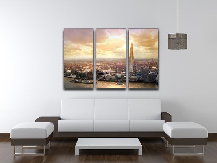 Shard of Glass at sunset 3 Split Panel Canvas Print - Canvas Art Rocks - 3