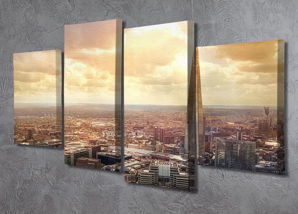 Shard of Glass at sunset 4 Split Panel Canvas  - Canvas Art Rocks - 2