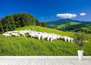 Sheep herds Wall Mural Wallpaper - Canvas Art Rocks - 4