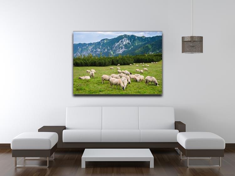 Sheep herds at alpine pastures Canvas Print or Poster - Canvas Art Rocks - 4