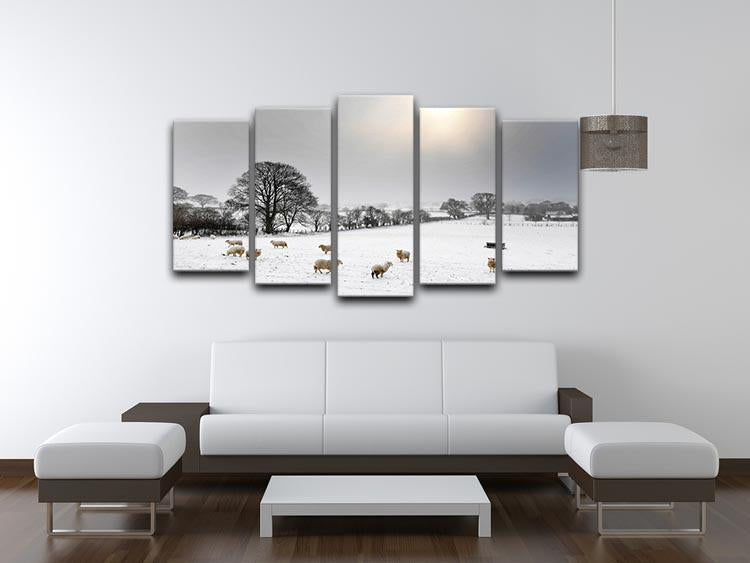 Sheep in the snow 5 Split Panel Canvas - Canvas Art Rocks - 3