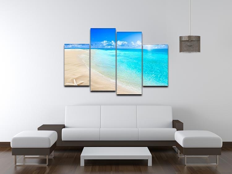 Shells on sunny beach 4 Split Panel Canvas - Canvas Art Rocks - 3