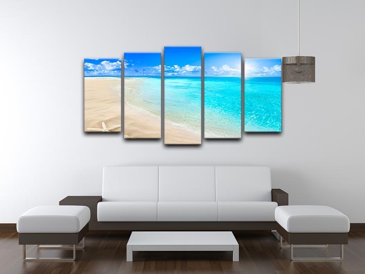 Shells on sunny beach 5 Split Panel Canvas - Canvas Art Rocks - 3