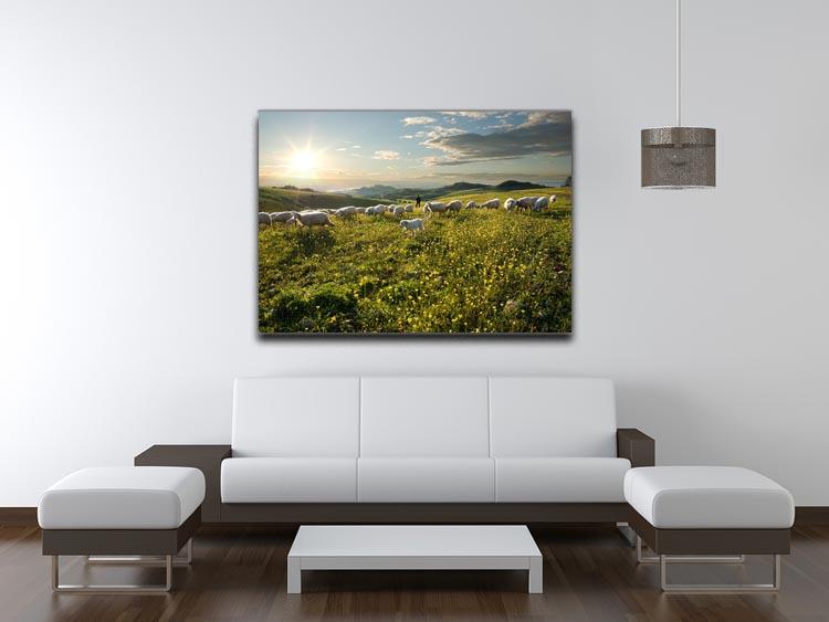 Shepherd with dog and sheep Canvas Print or Poster - Canvas Art Rocks - 4