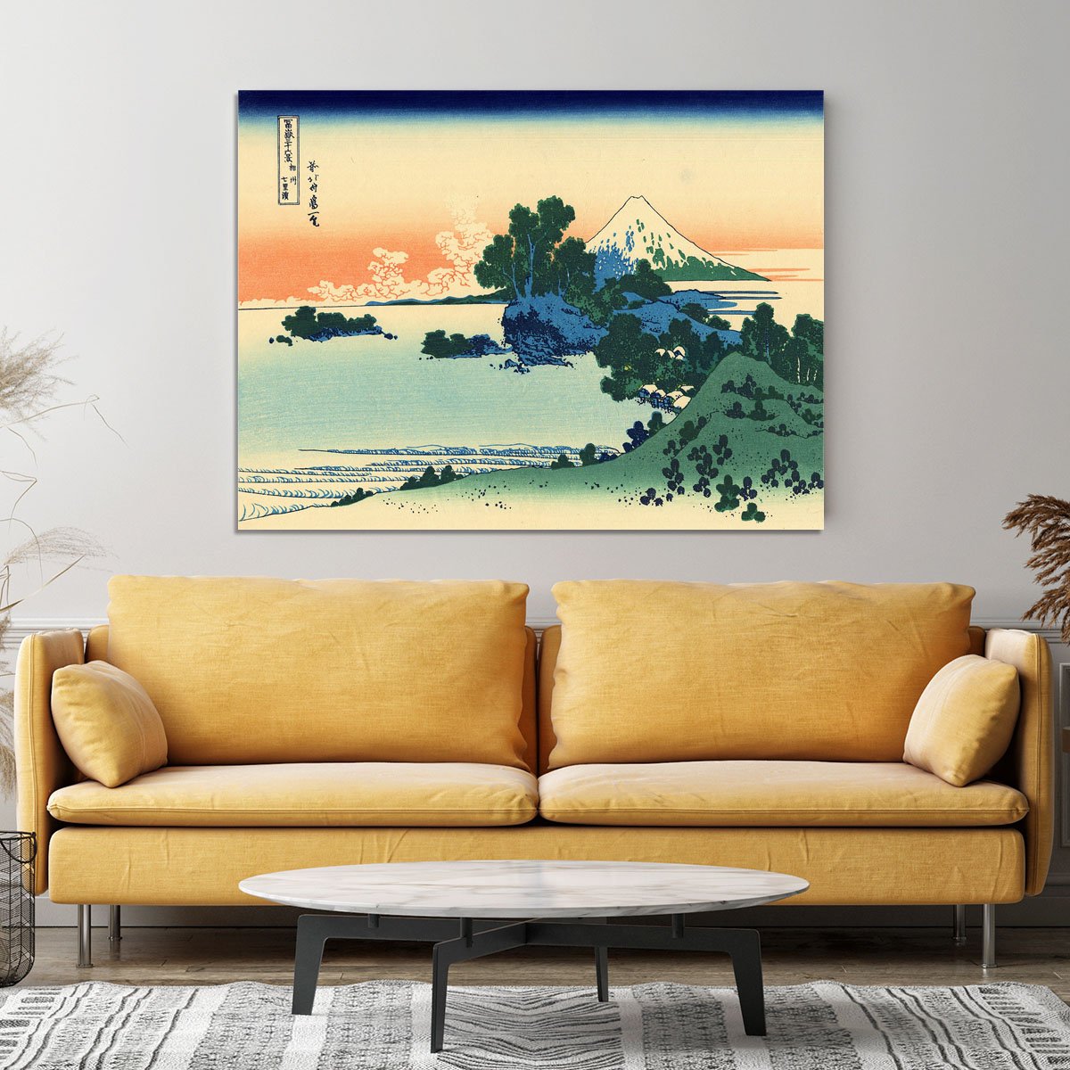 Shichiri beach in Sagami province by Hokusai Canvas Print or Poster