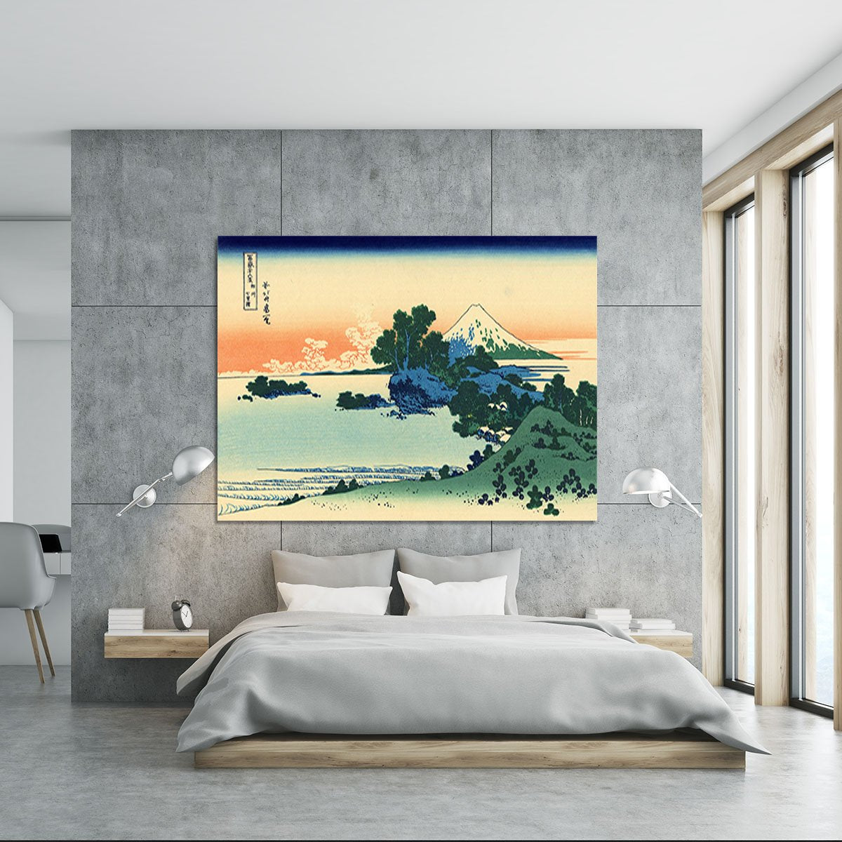 Shichiri beach in Sagami province by Hokusai Canvas Print or Poster