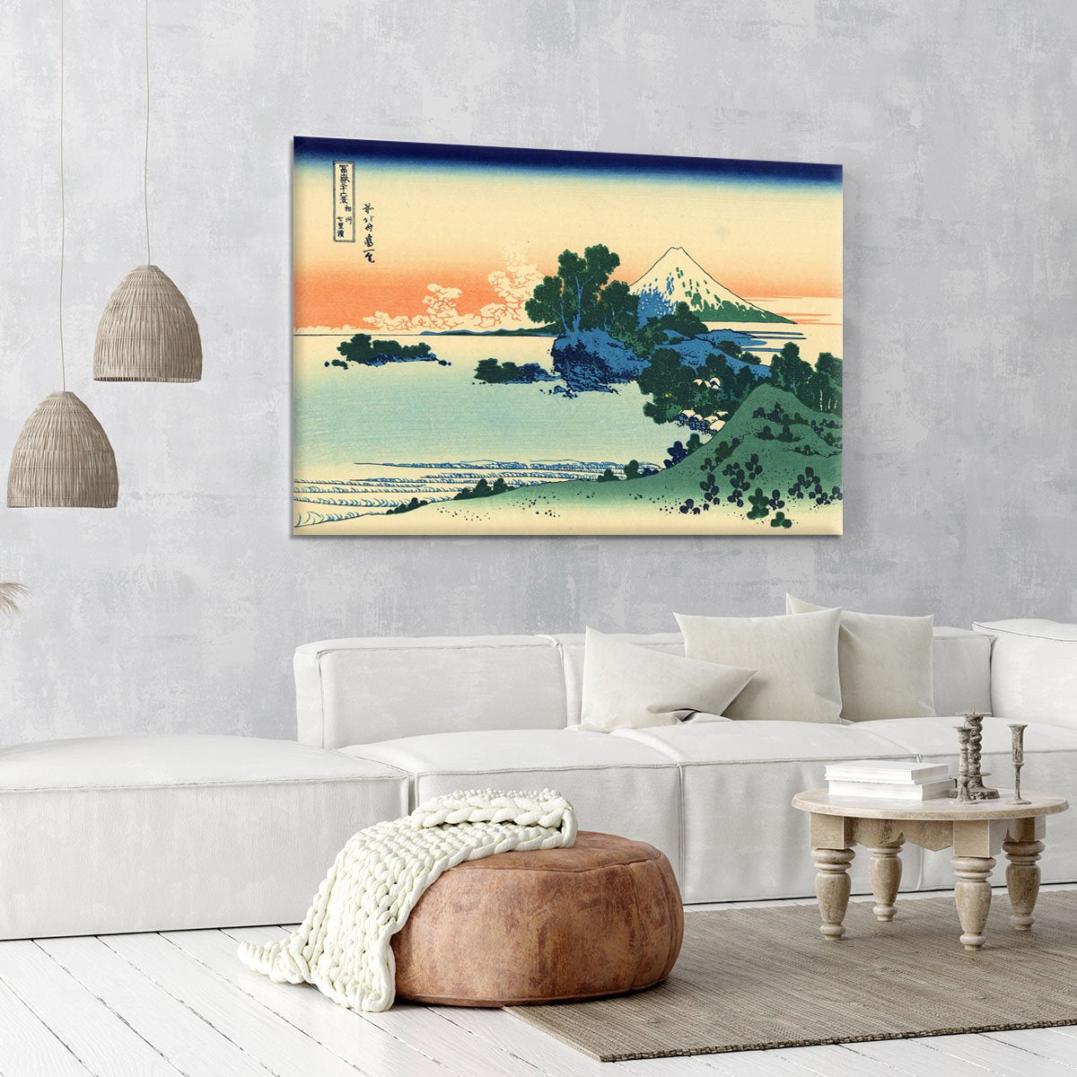 Shichiri beach in Sagami province by Hokusai Canvas Print or Poster