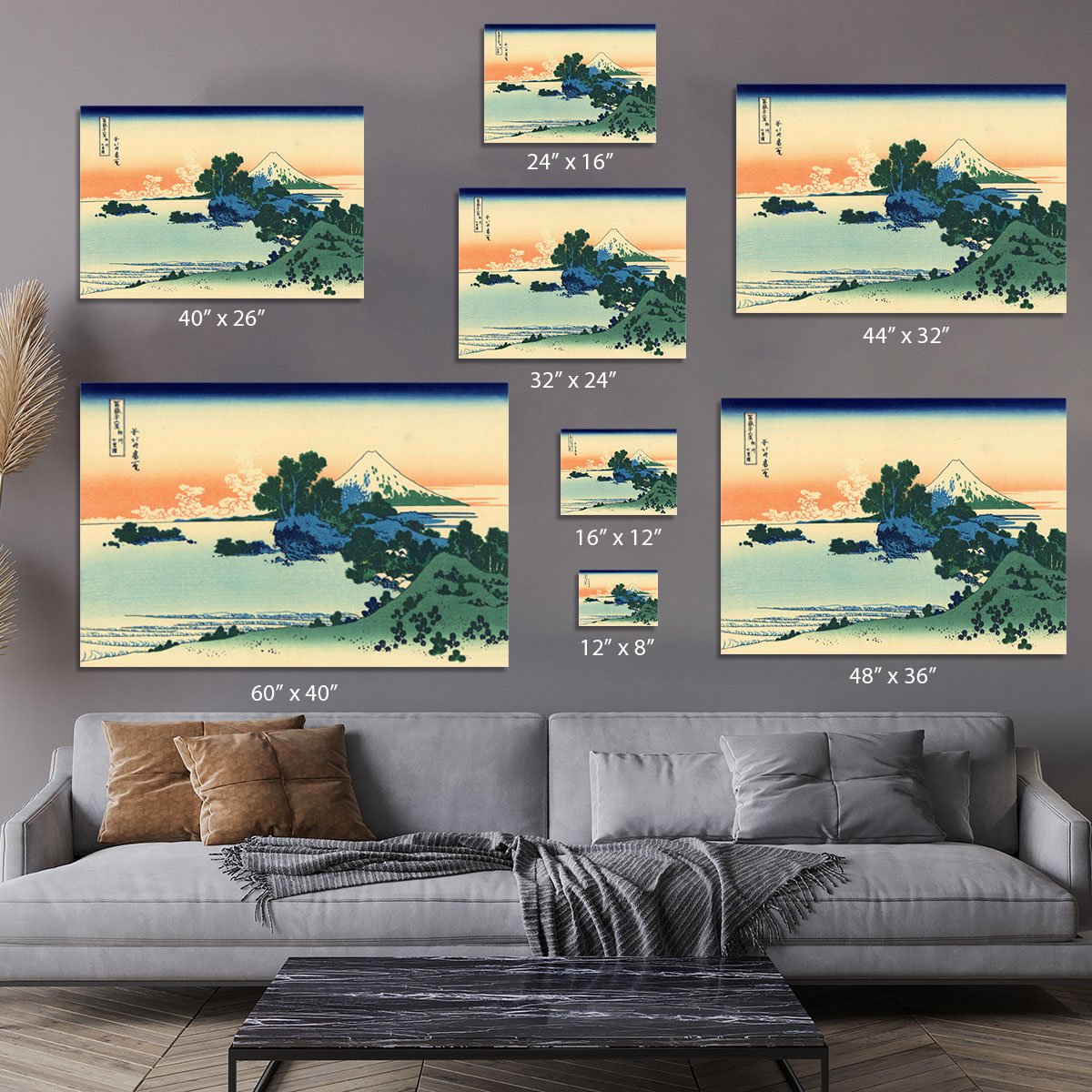 Shichiri beach in Sagami province by Hokusai Canvas Print or Poster