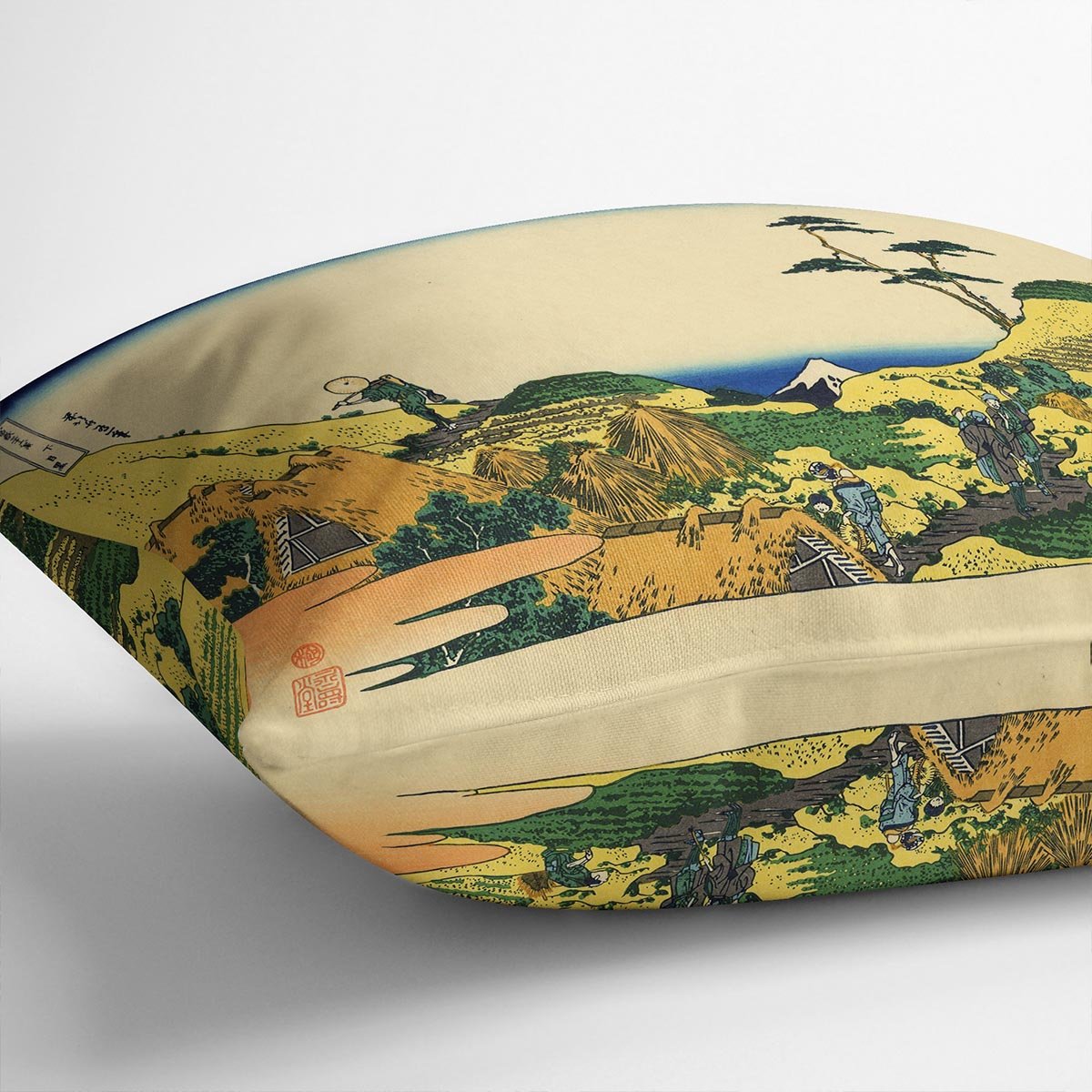 Shimomeguro by Hokusai Throw Pillow