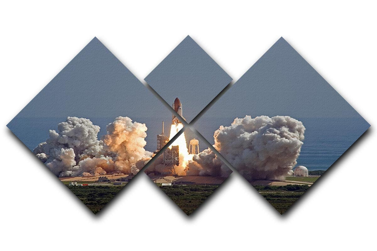 Shuttle Endeavour Launch 4 Square Multi Panel Canvas  - Canvas Art Rocks - 1