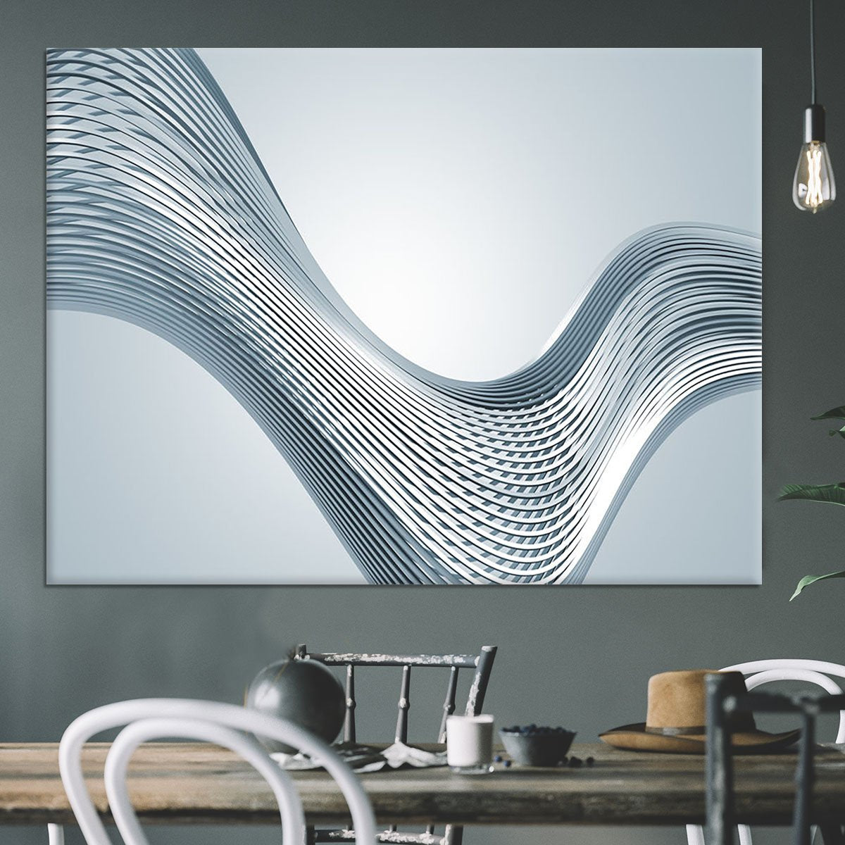 Silver Wave Canvas Print or Poster