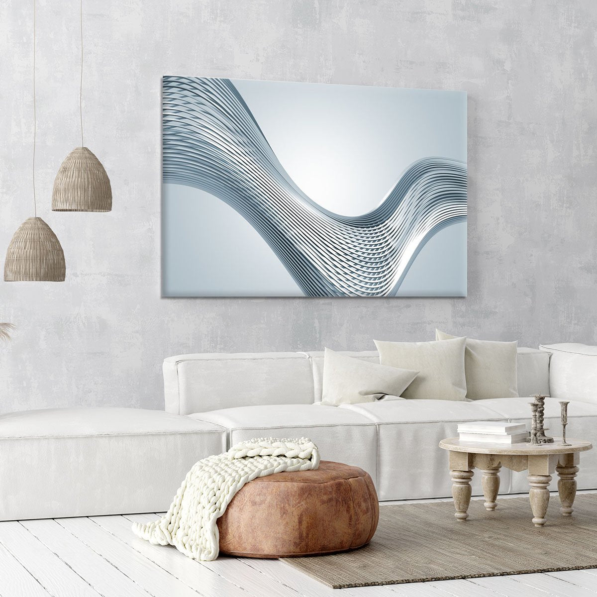 Silver Wave Canvas Print or Poster